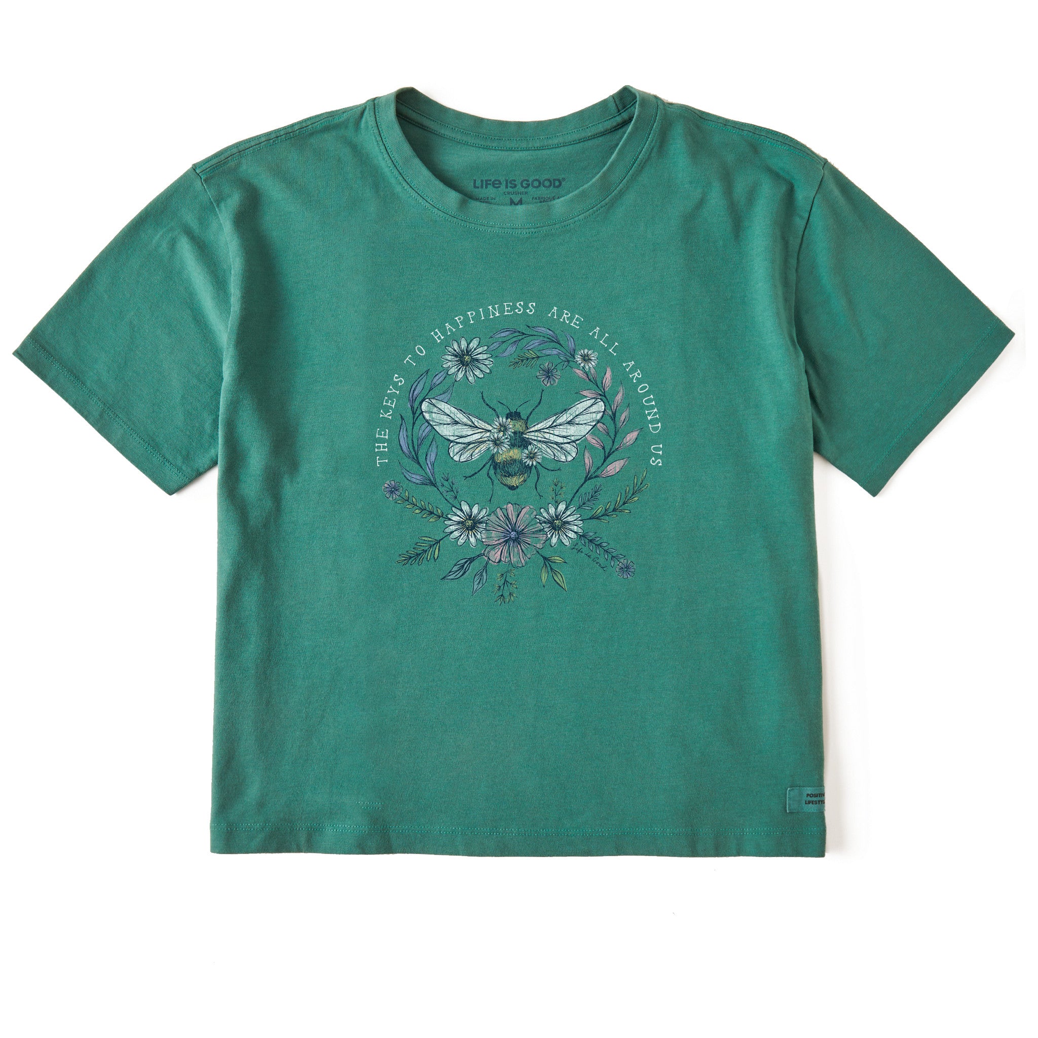 Women's Bee Happiness All Around Short Sleeve Crusher Boxy Tee