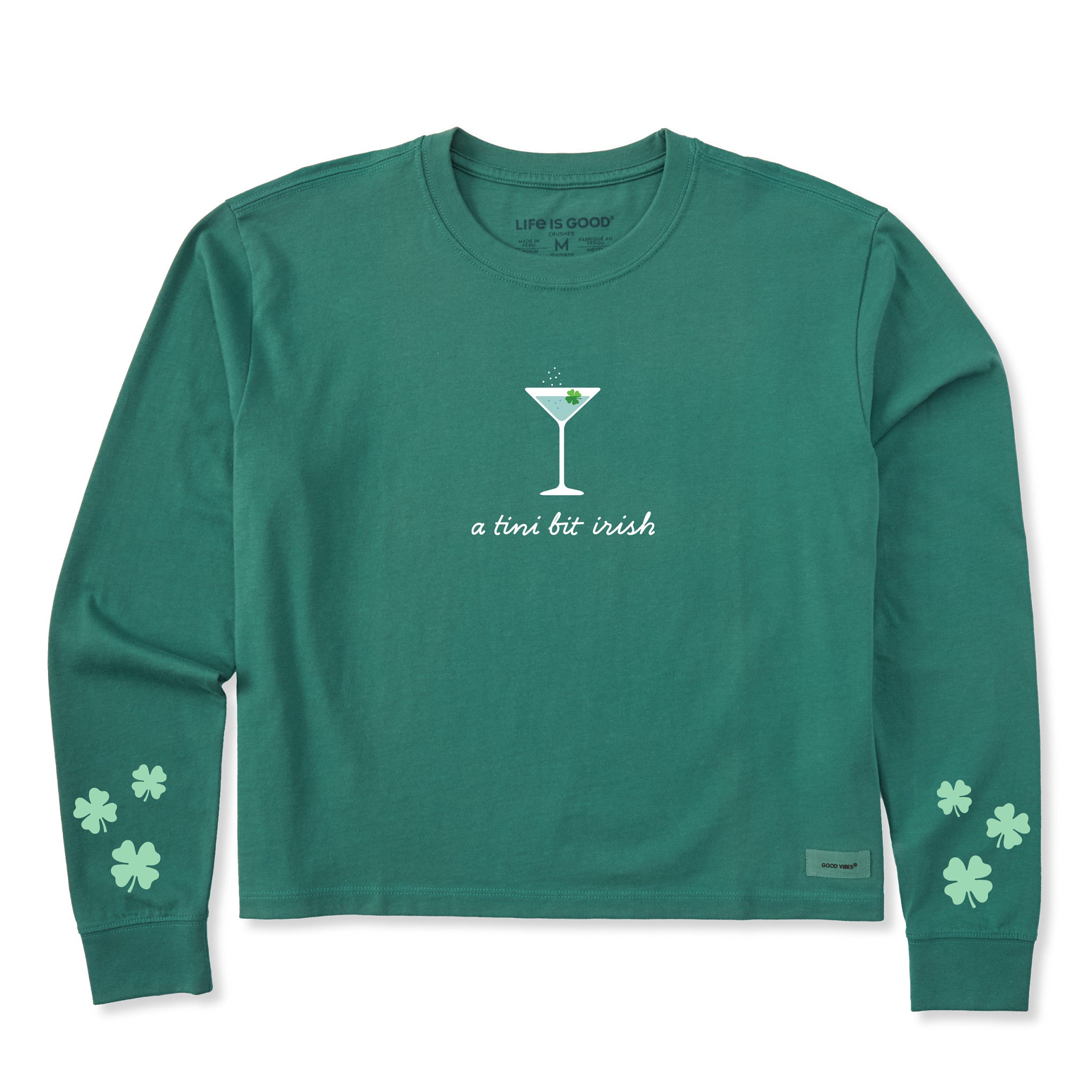 Women's A Tini Bit Irish Long Sleeve Crusher Boxy Tee