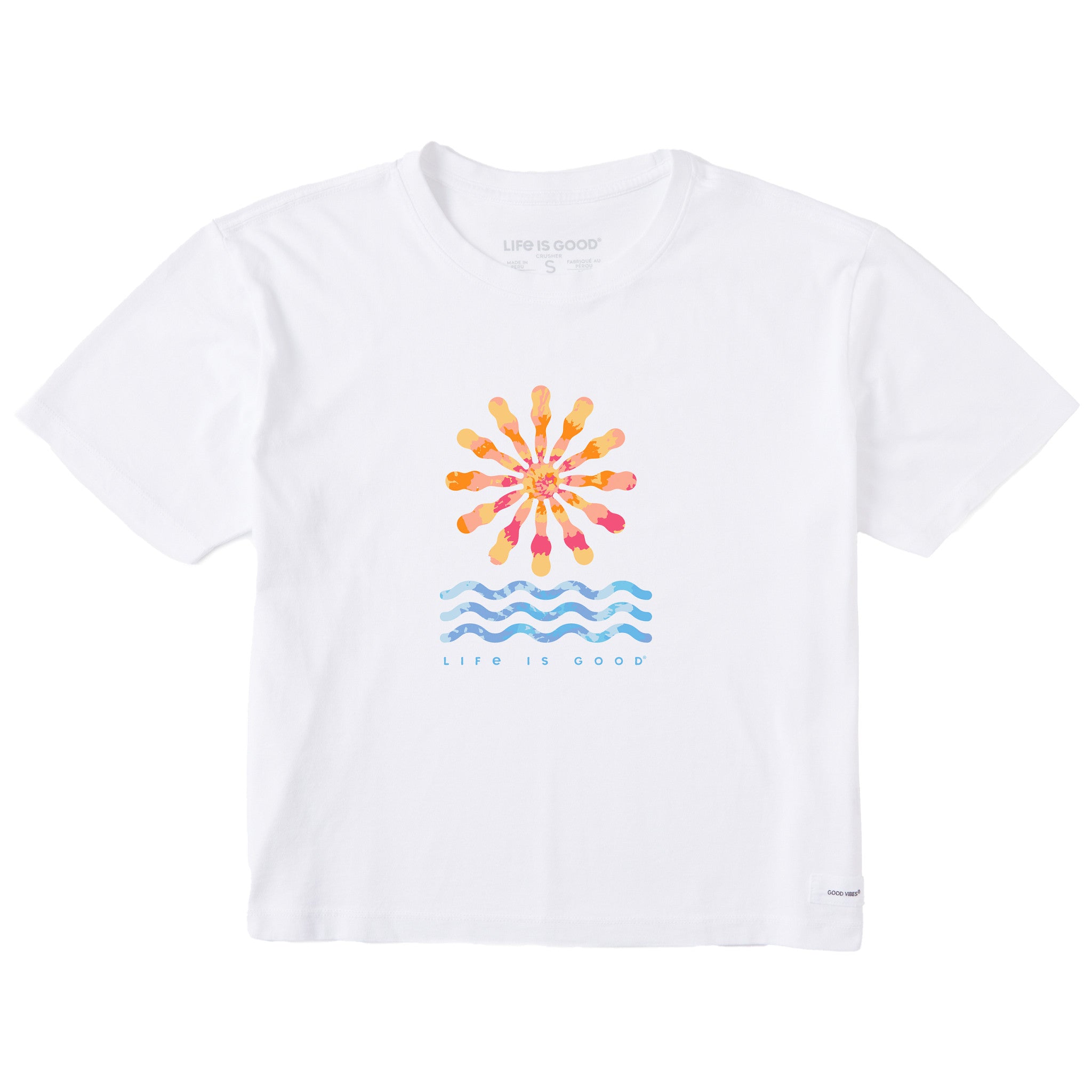 Women's Blobby Tie Dye Sunset Short Sleeve Crusher Boxy Tee