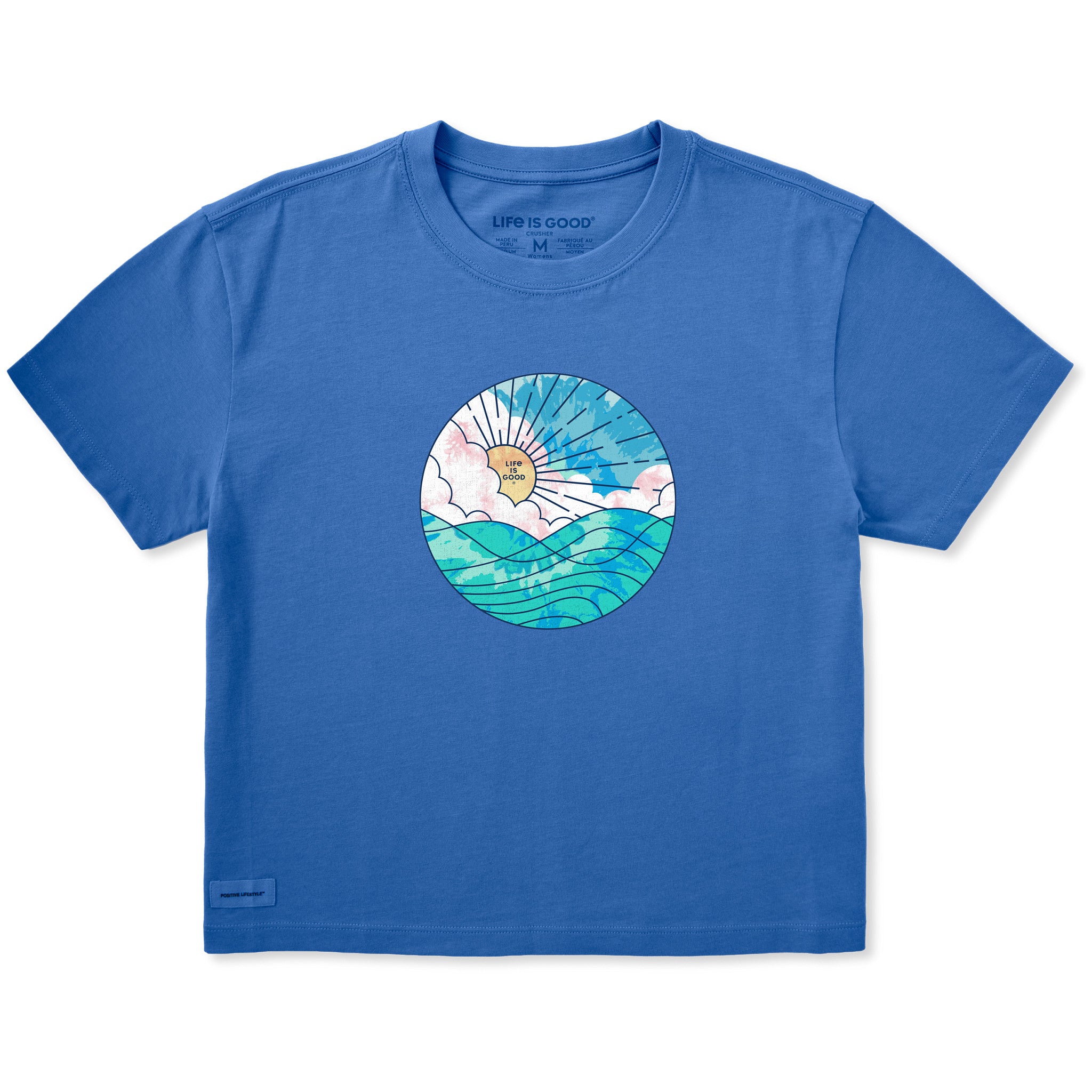 Women's Ocean Sun Tie Dye Short Sleeve Crusher Boxy Tee