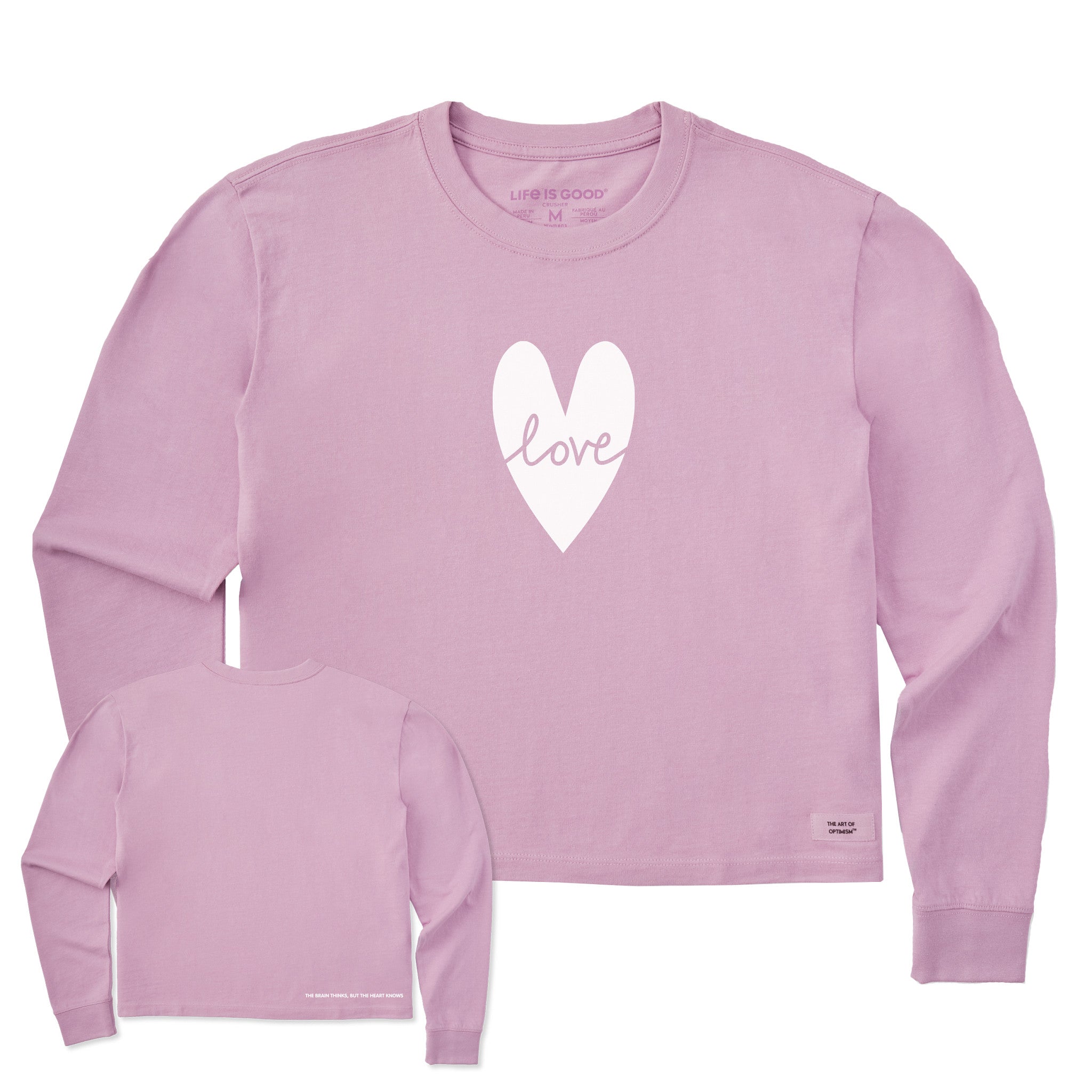 Women's Bert's Love Script Long Sleeve Crusher Boxy Tee