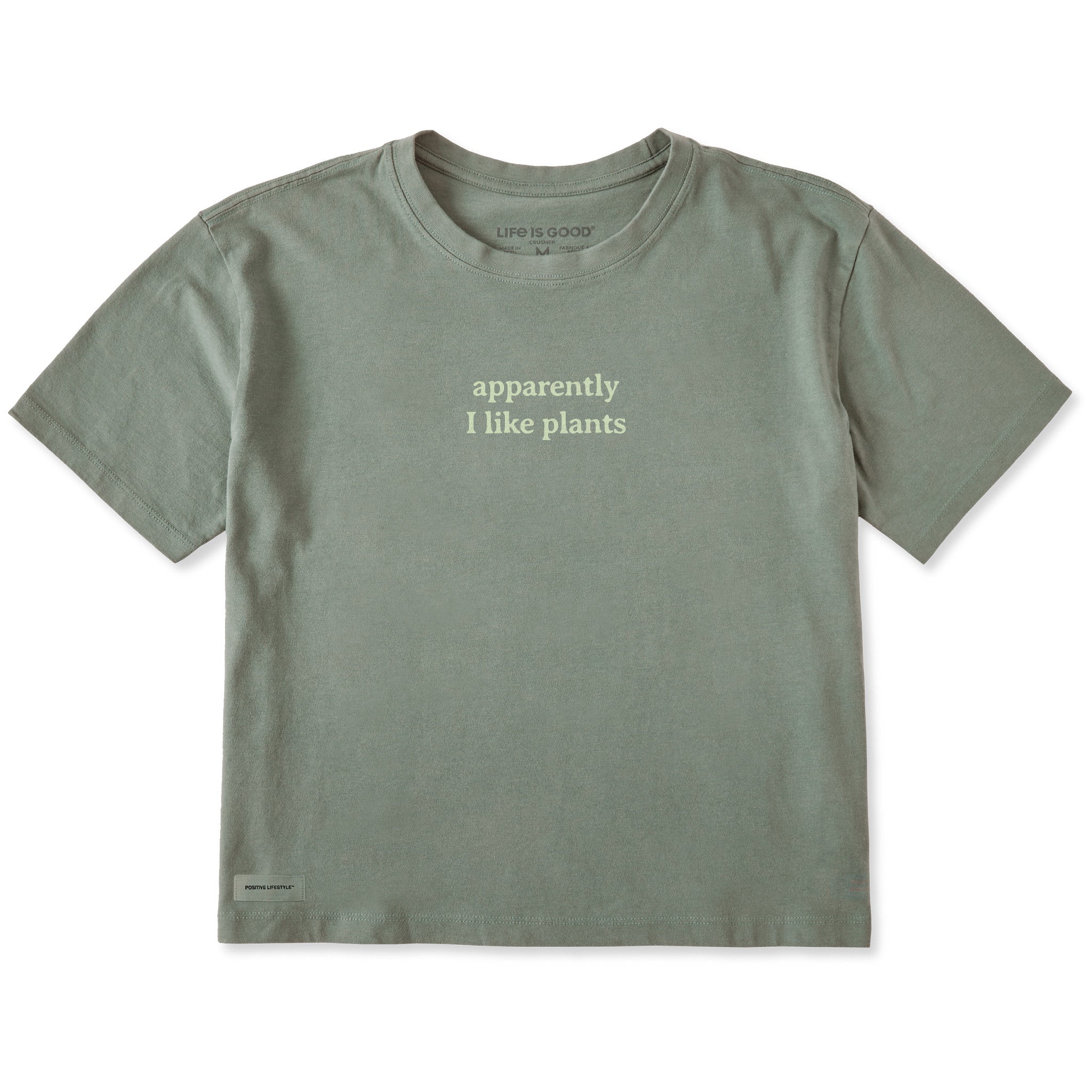 Women's Apparently I Like Plants Short Sleeve Crusher Boxy Tee
